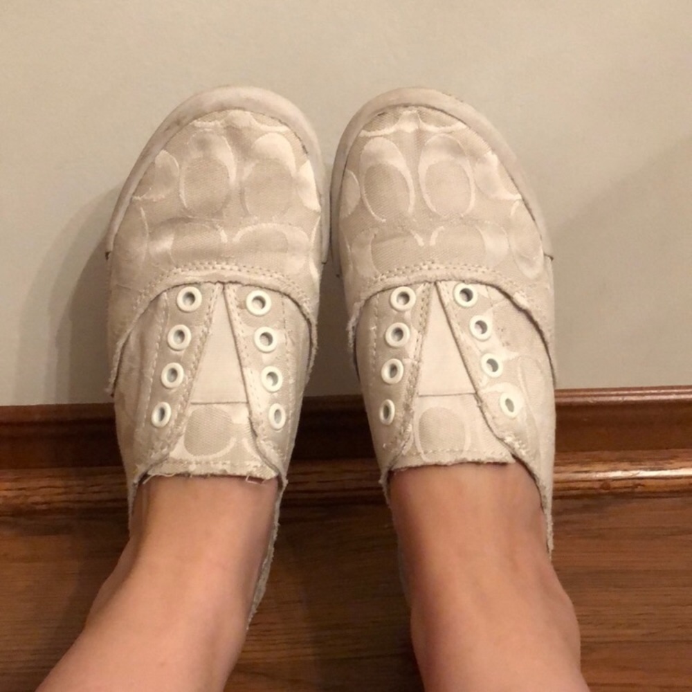 Katie white coach slip on sneakers